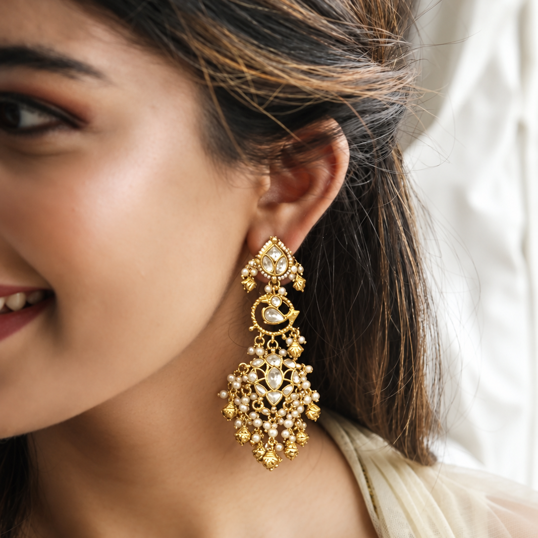 Jhalar Jadau Kundan Earrings