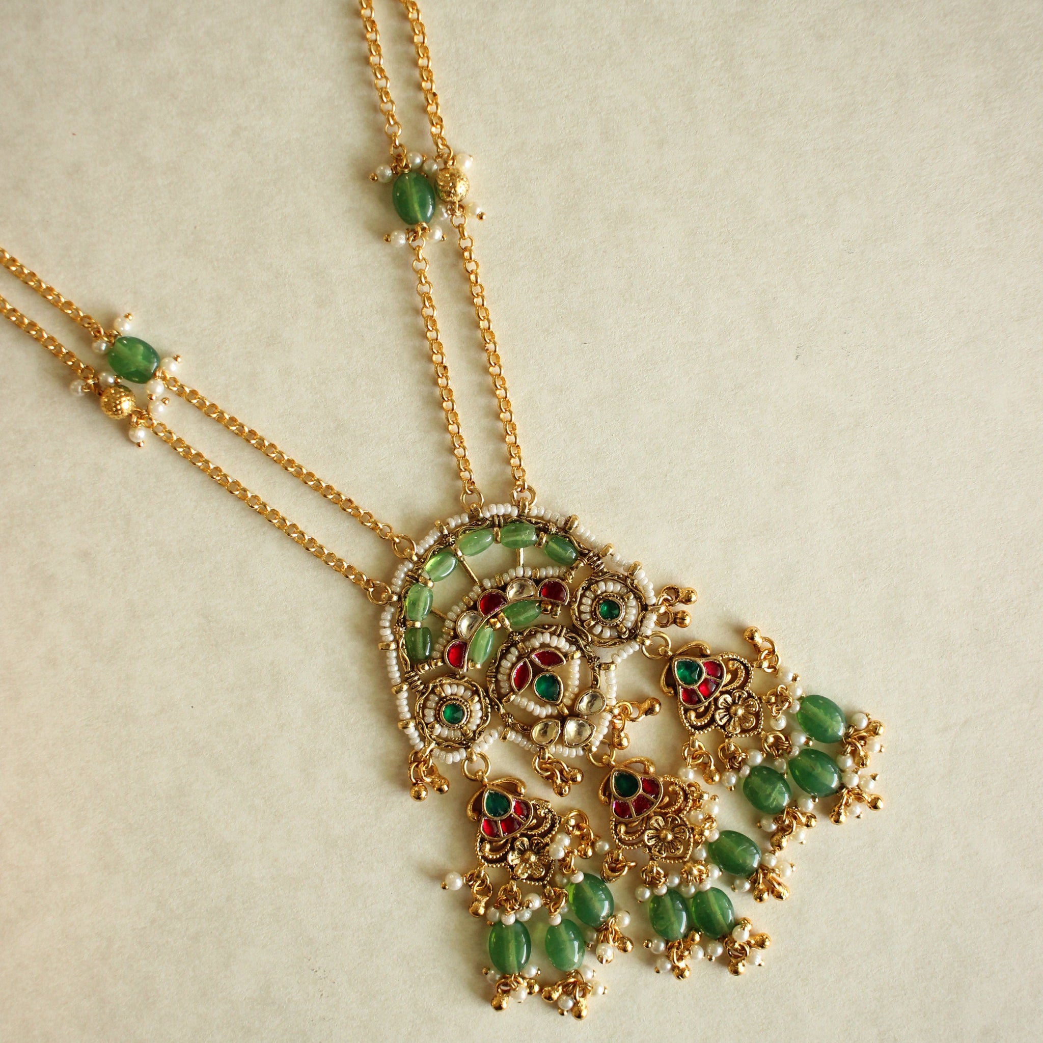 Hara Moti Double Chain Long Set
