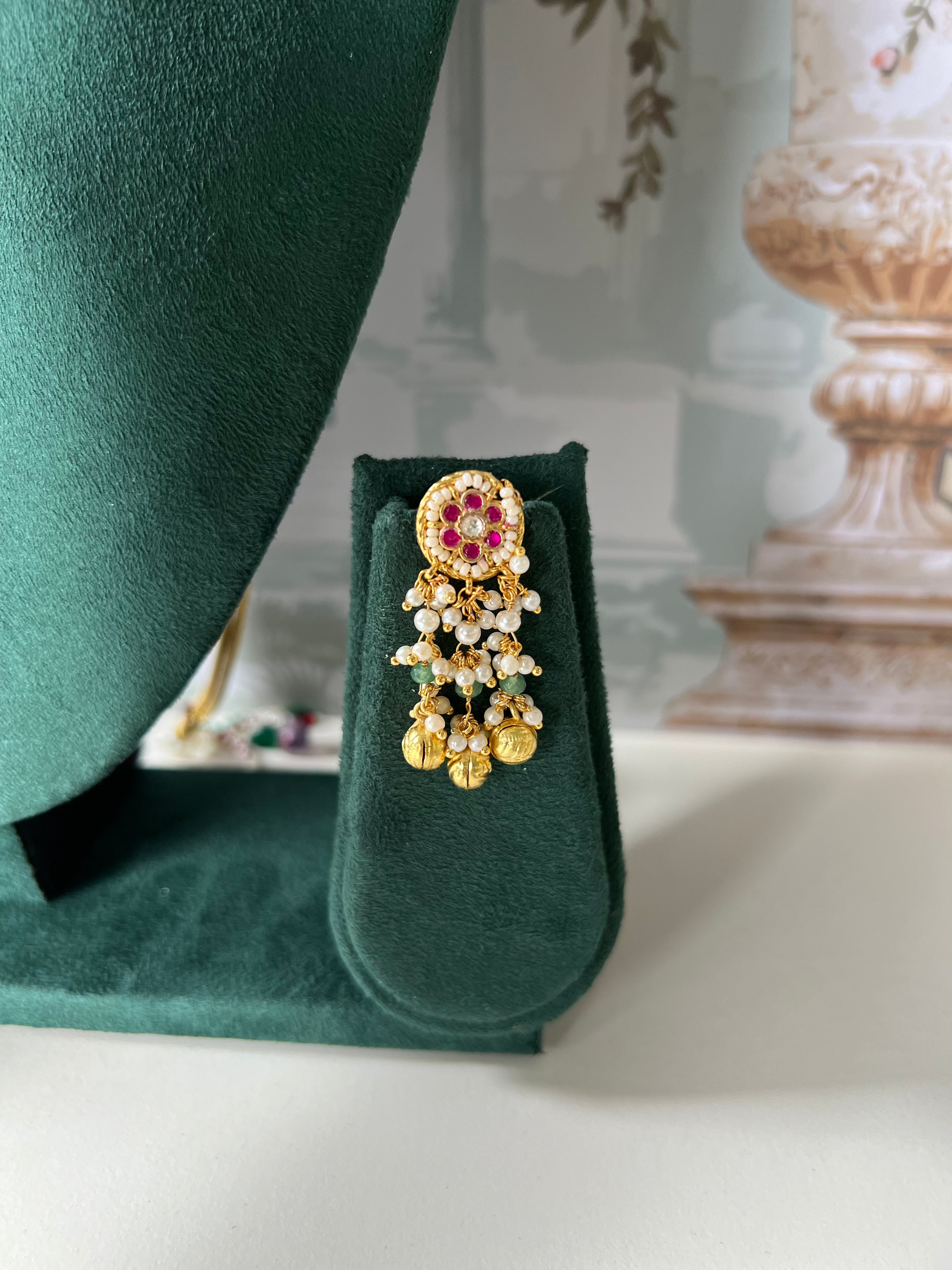Anushka Ruby Jadau Kundan Pearl Necklace Set