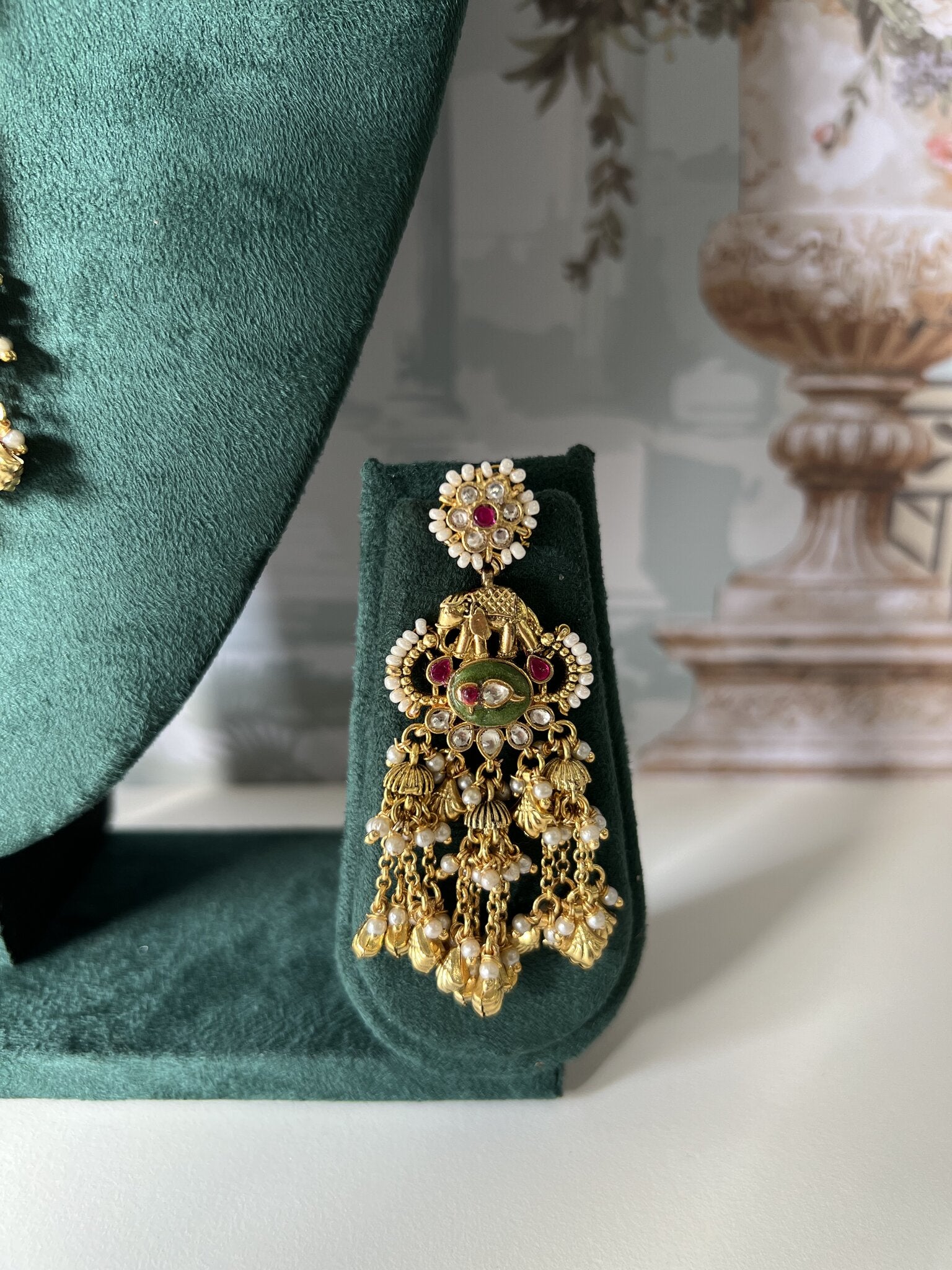 Gajendra Elephant Motif Beaded Necklace Set