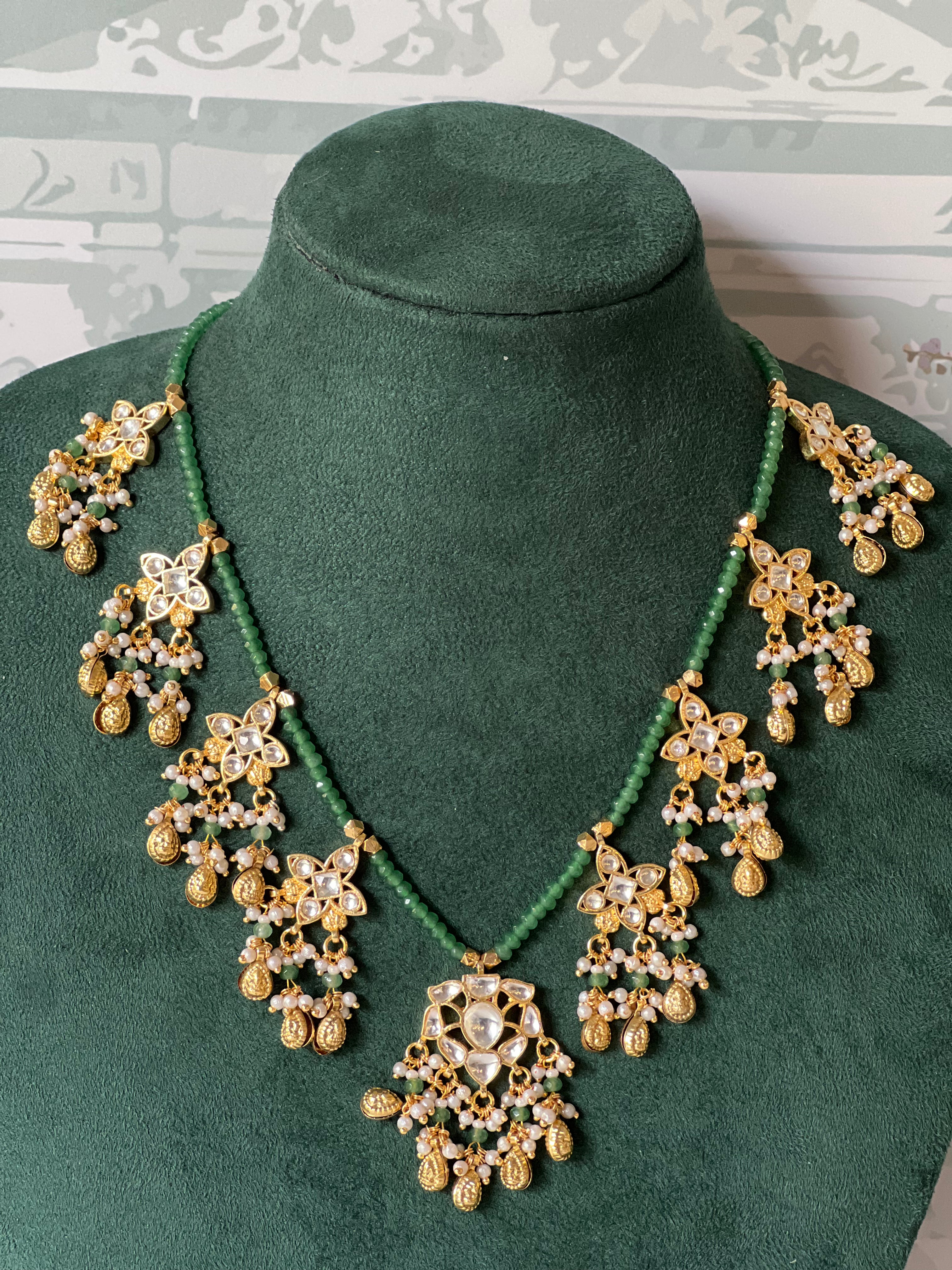 Harit Jadau Kundan Floral Necklace Set