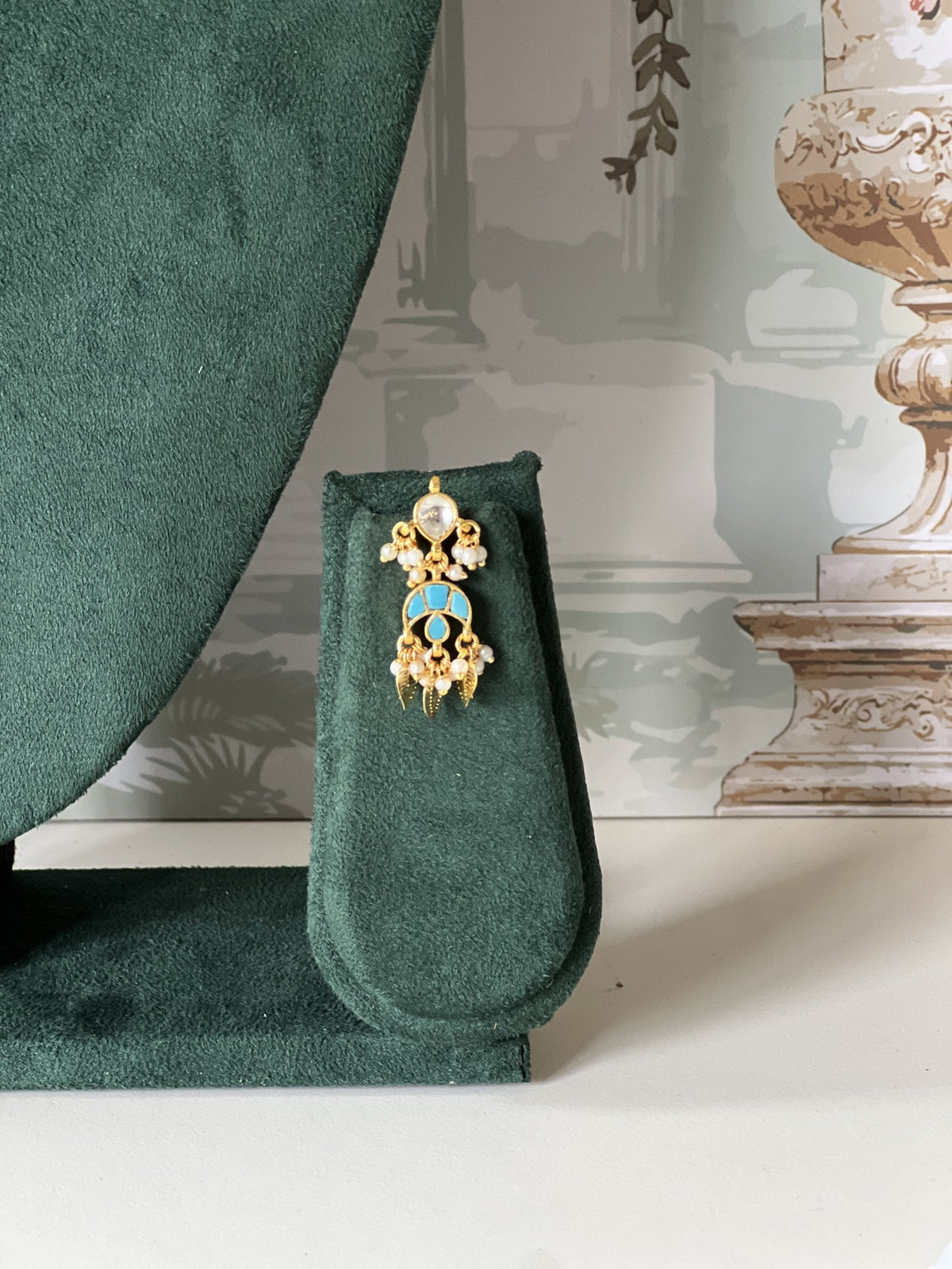 Firoza Jadau Pendant Chain Set
