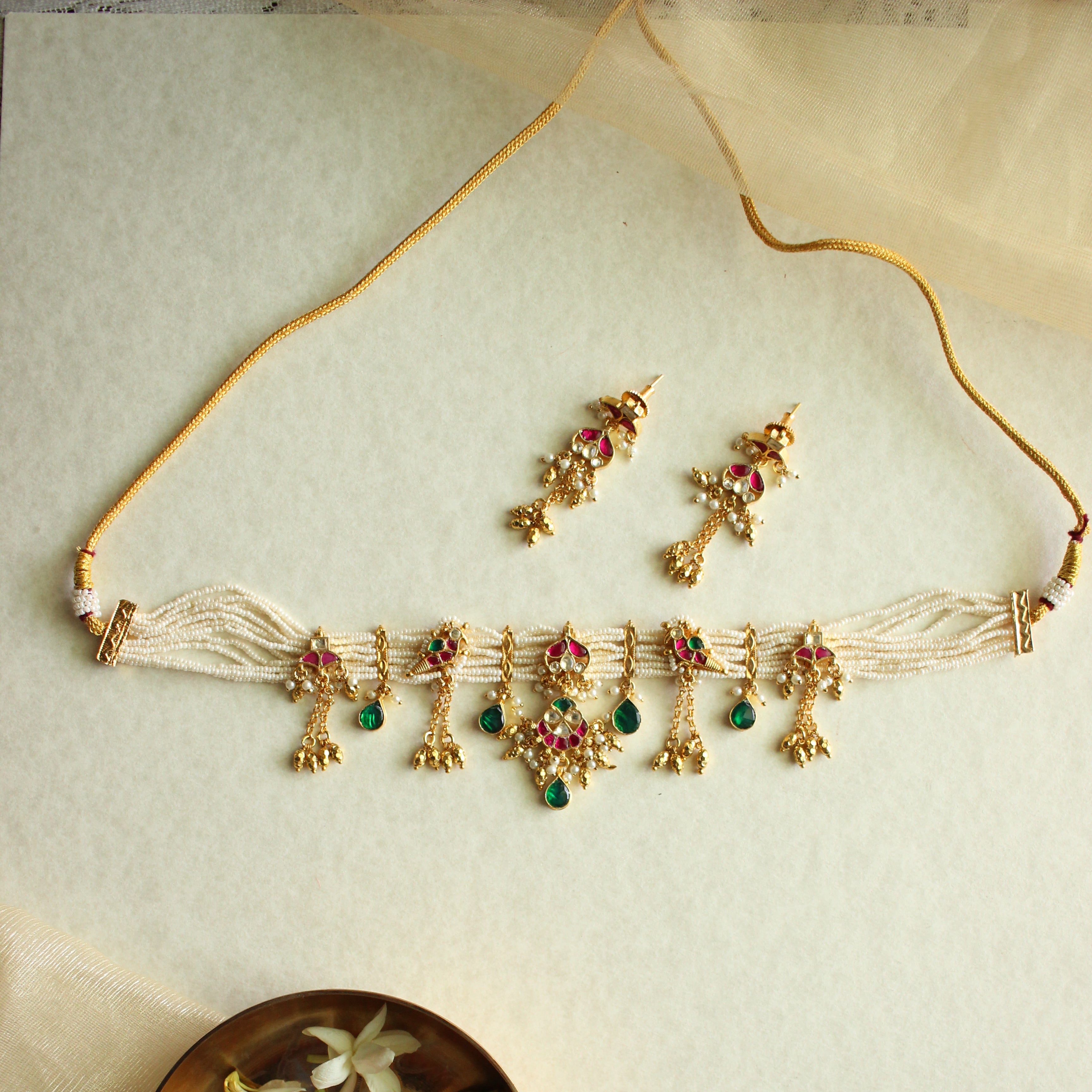 The Meher Multi-Strand Jadau Kundan Choker Set