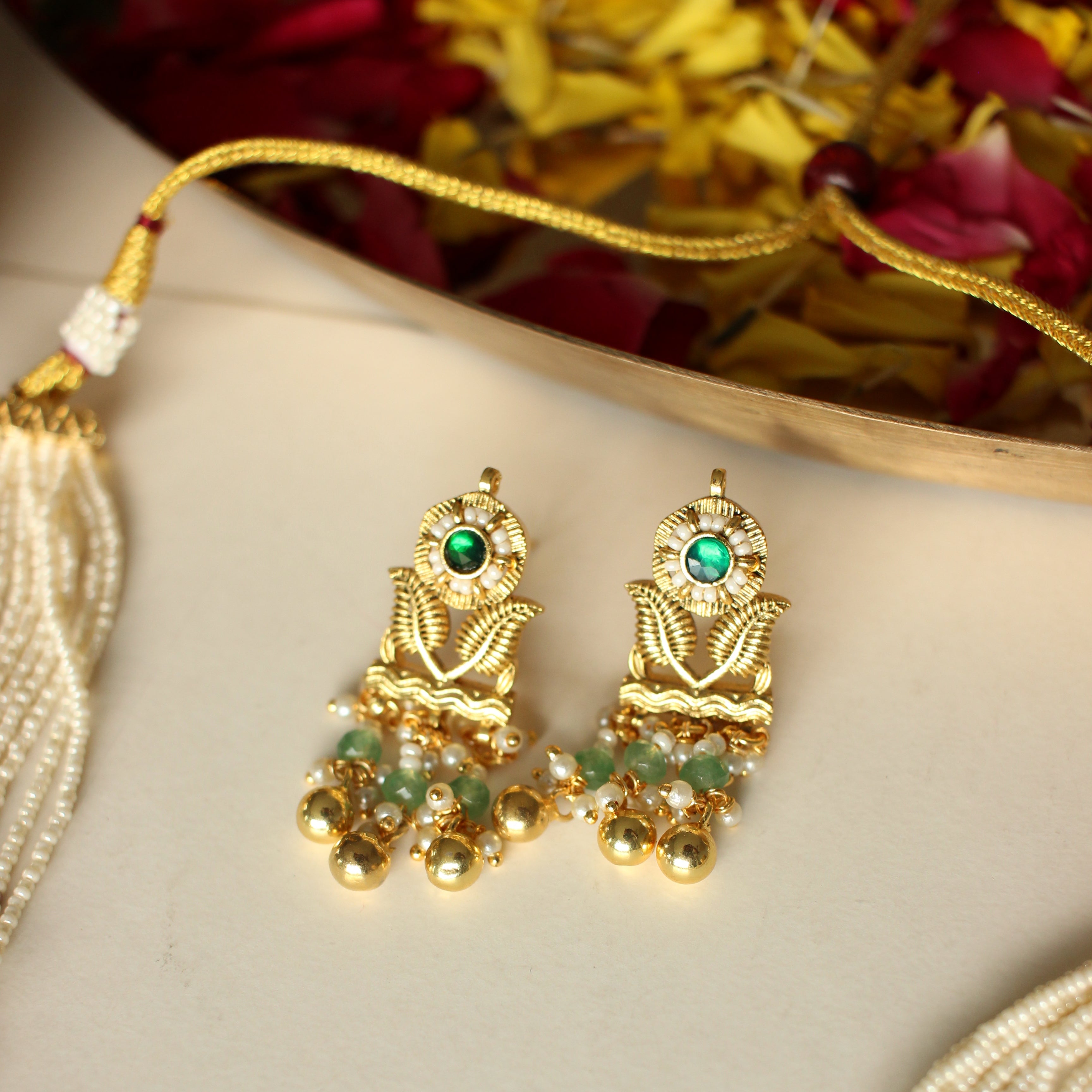 Vanmala Mango Motif Heritage Necklace Set