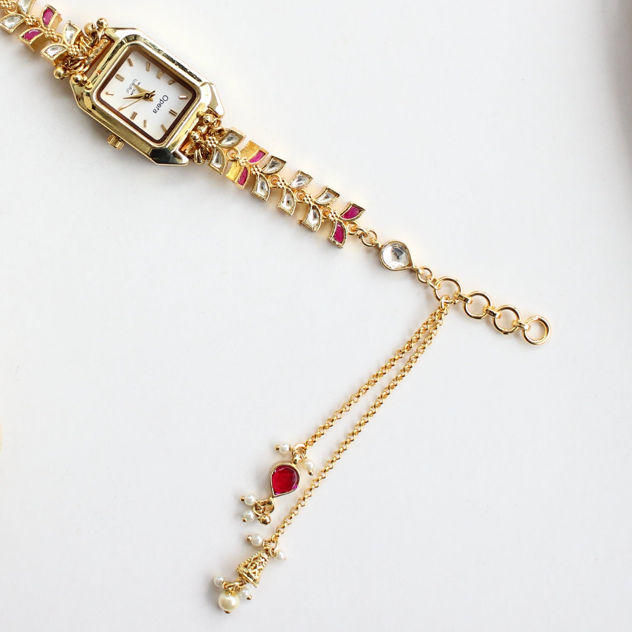 Kalgi Ivory Kundan Watch