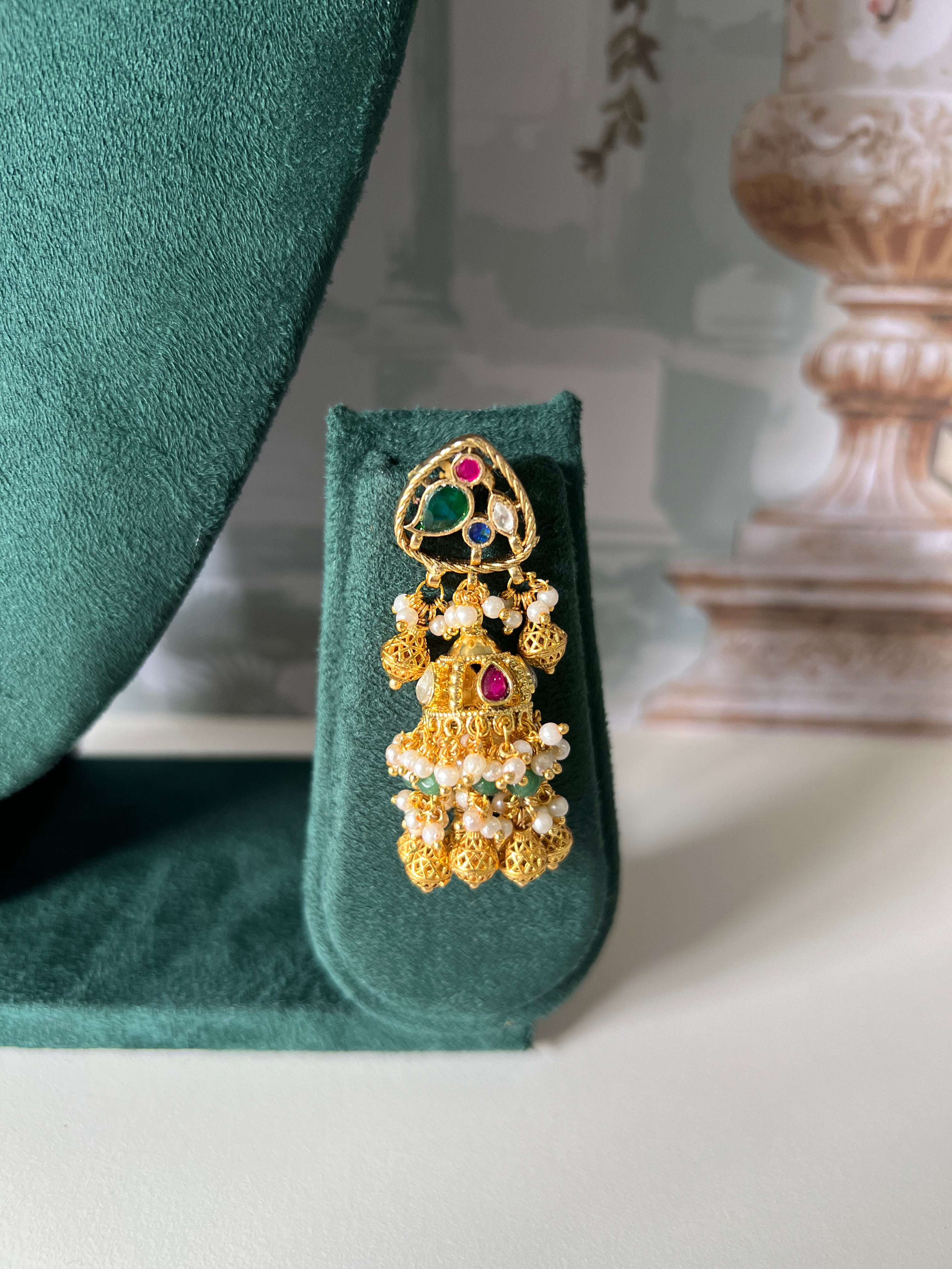 Sringara Twin Peacock Jadau Kundan Heritage Necklace Set