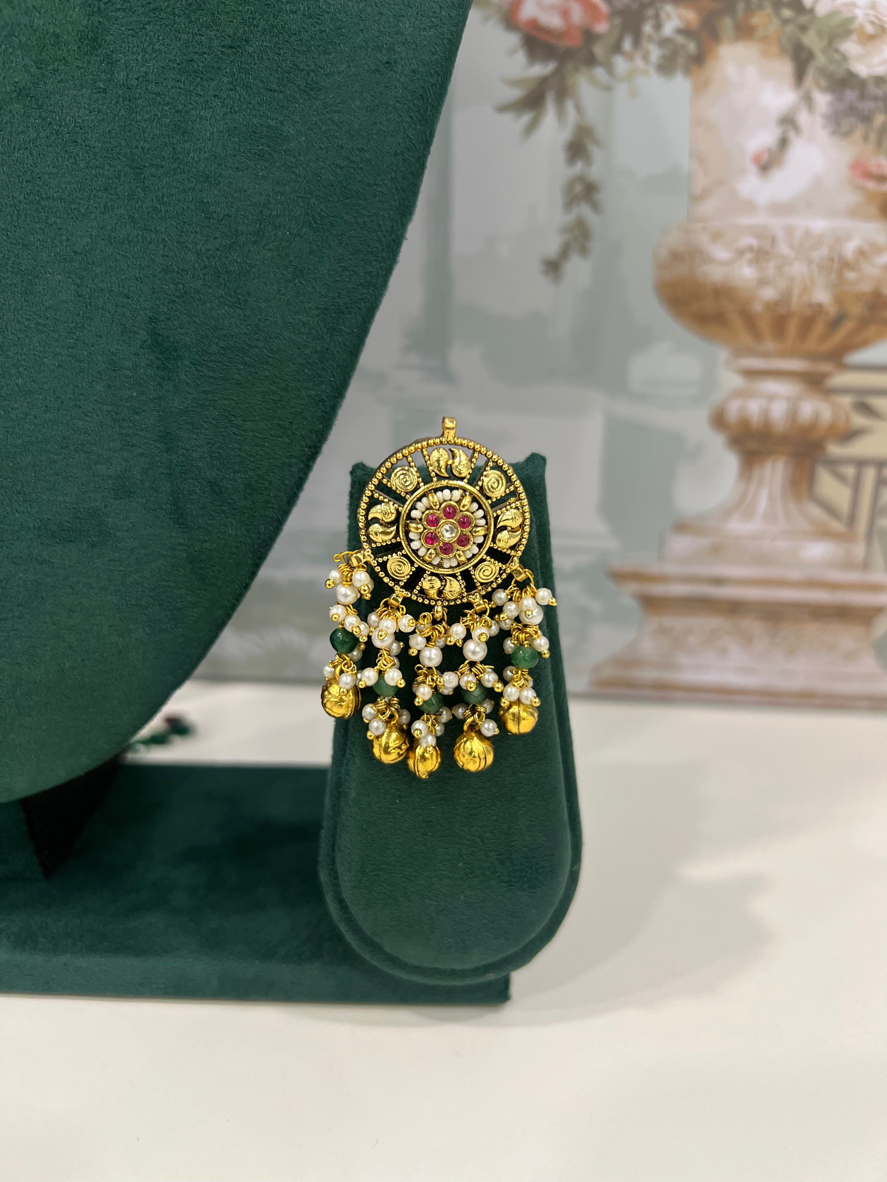 Vintana Gold Plated Jadau Kundan Heritage Necklace Set