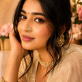 Kundan Nose Ring | Gold Nose Pin with Stone Cluster