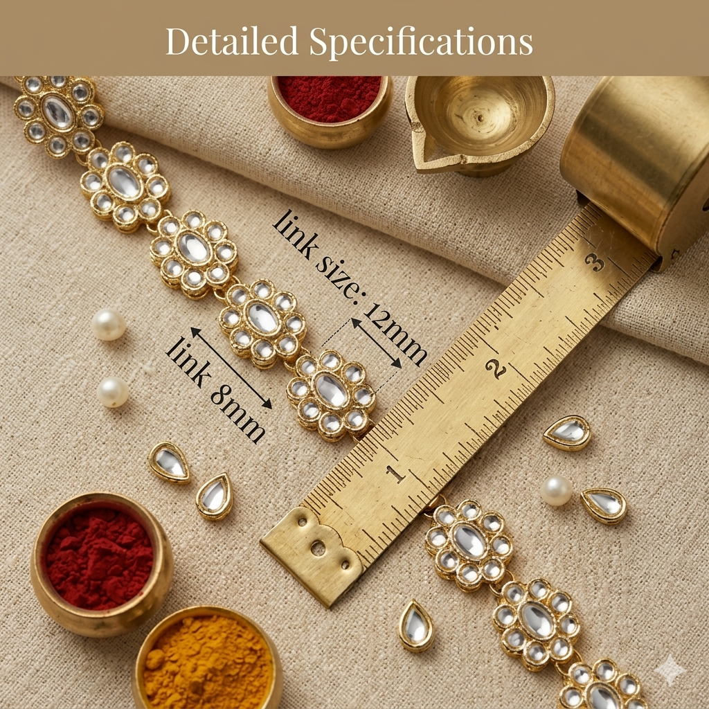 Kundan Floral Strip Mathapatti (Sheeshphool)