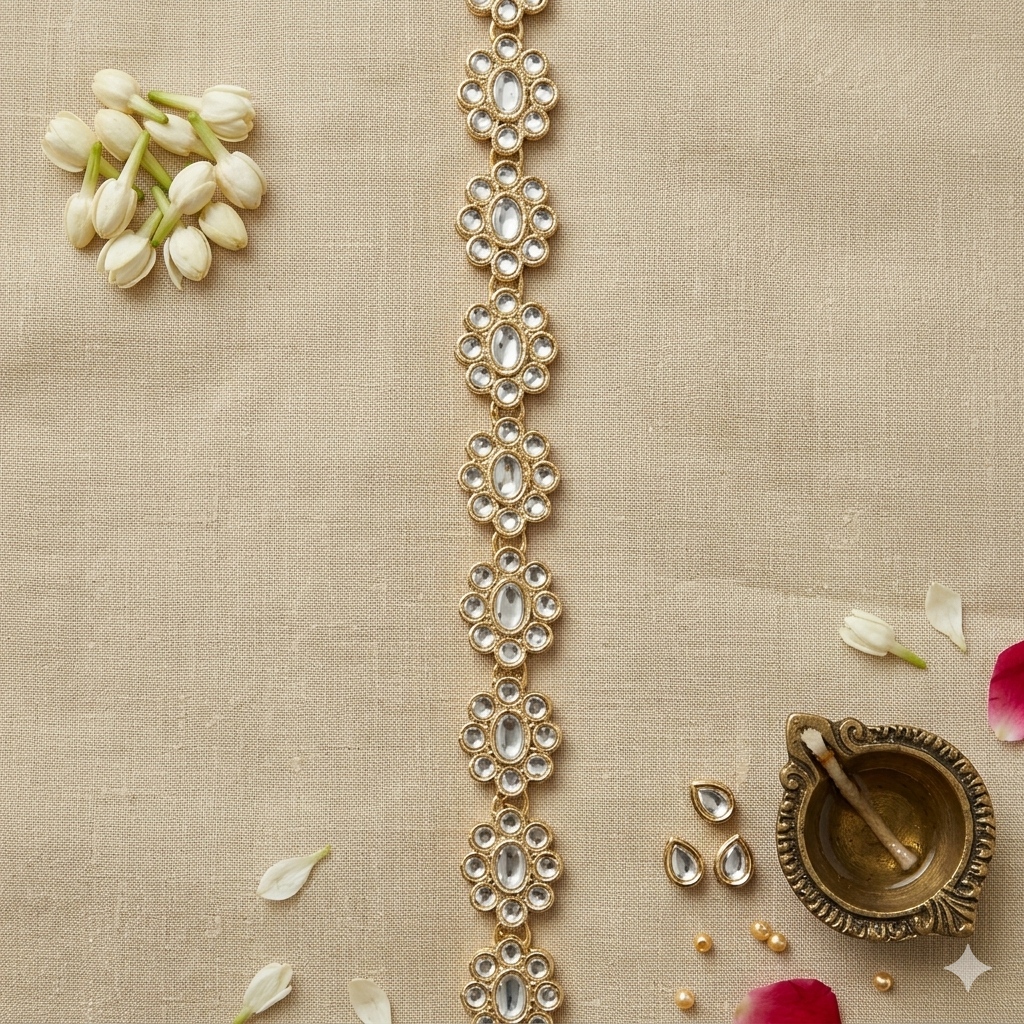Kundan Floral Strip Mathapatti (Sheeshphool)