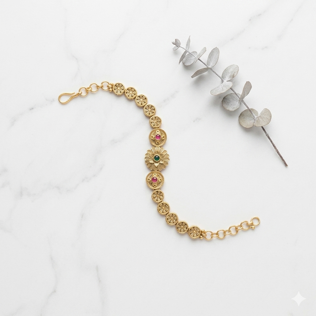 Rajwadi Coin Link Bracelet