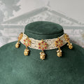 Kirtana Pink Jadau Kundan Pearl Choker Set