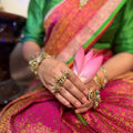 Antique Gold Trinity Ring | Long Ruby-Emerald Kundan Statement Ring