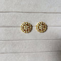 Classic Kundan Stud Earrings | Pearl Bordered Floral Studs