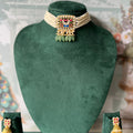 Meenaz Crescent Kundan Pearl Choker Set