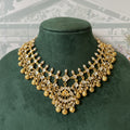 Aabha Antique Gold Plated Jadau Kundan Necklace Set