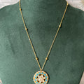 Firozi Jadau Kundan Pendant Chain