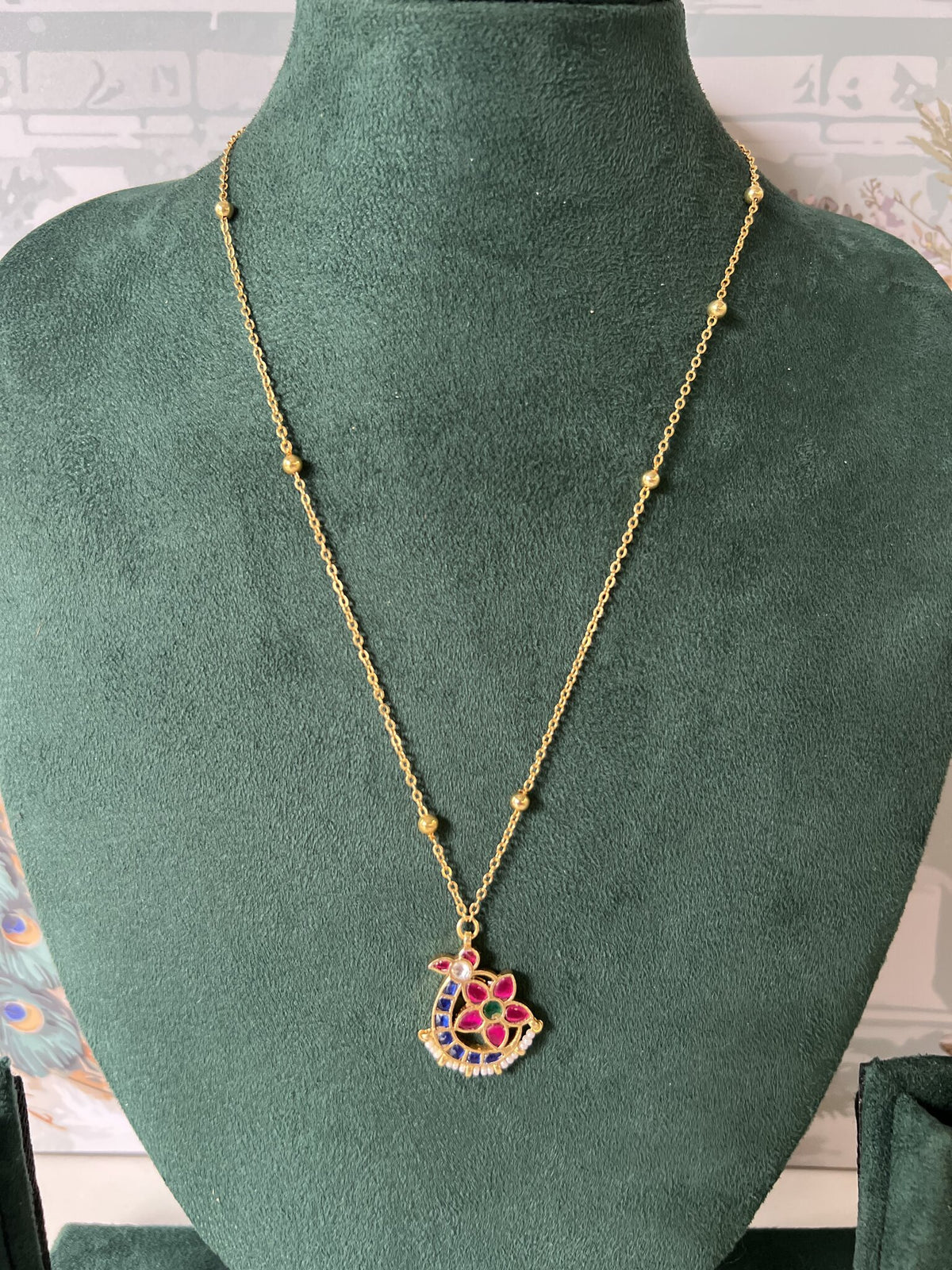 Mayursakhi Jadau Kundan Pendant Chain