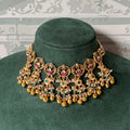 Ruby & Pearl Jadau Kundan Necklace Set & Earrings