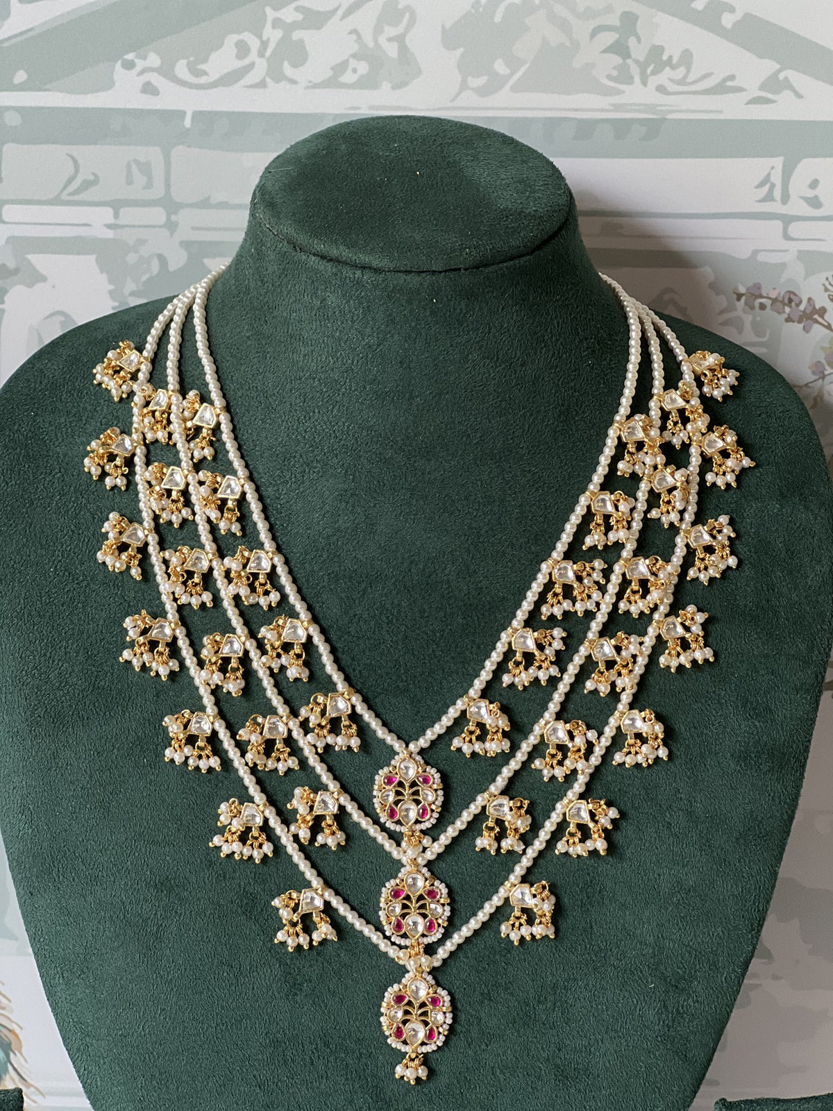 Trisha Jadau Kundan Long Necklace Set