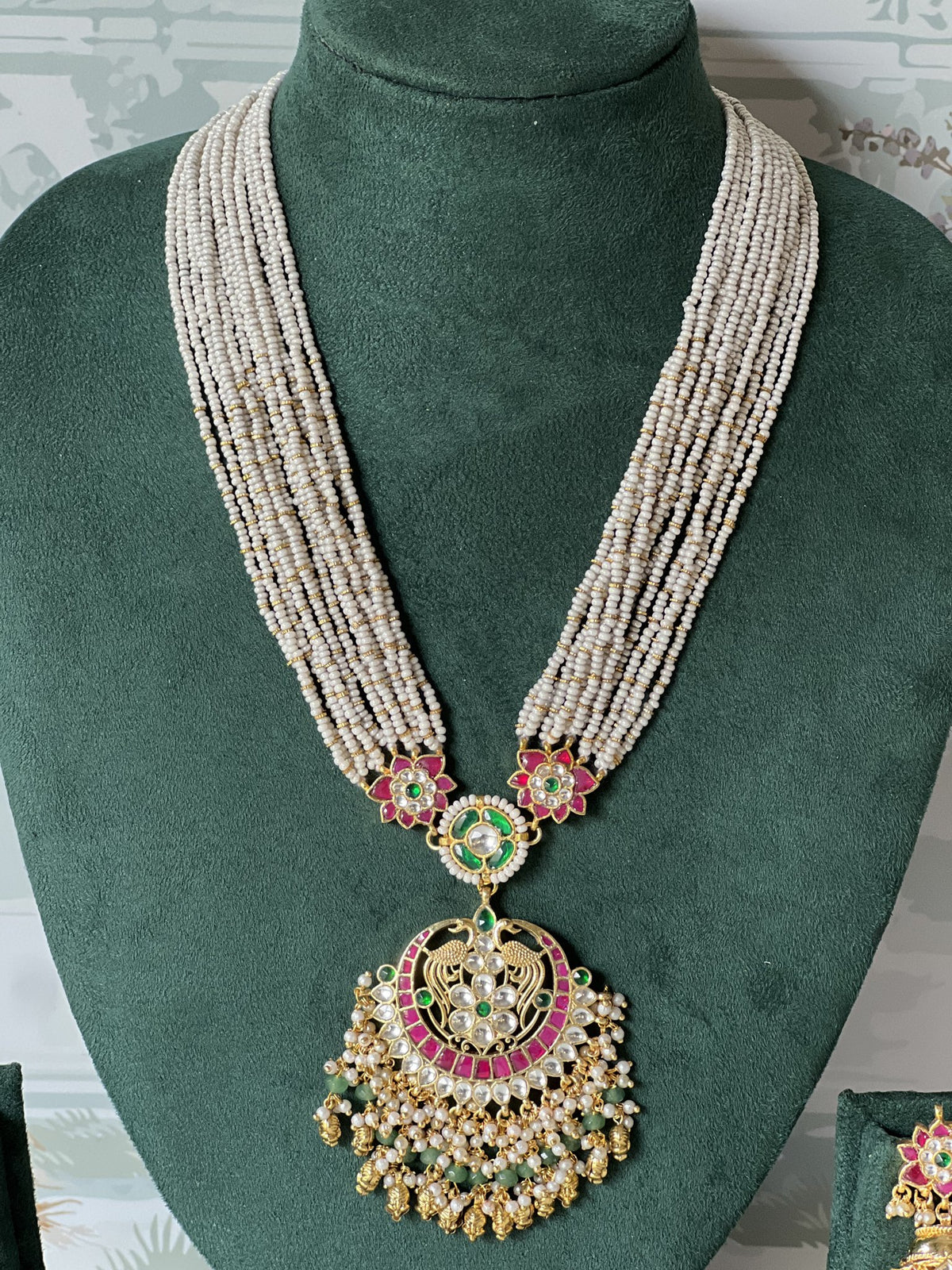 Mayurlata Jadau Kundan Long Necklace Set