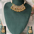 Kundan Quatrefoil Choker Set | Pearl Strand Necklace with Chandbalis
