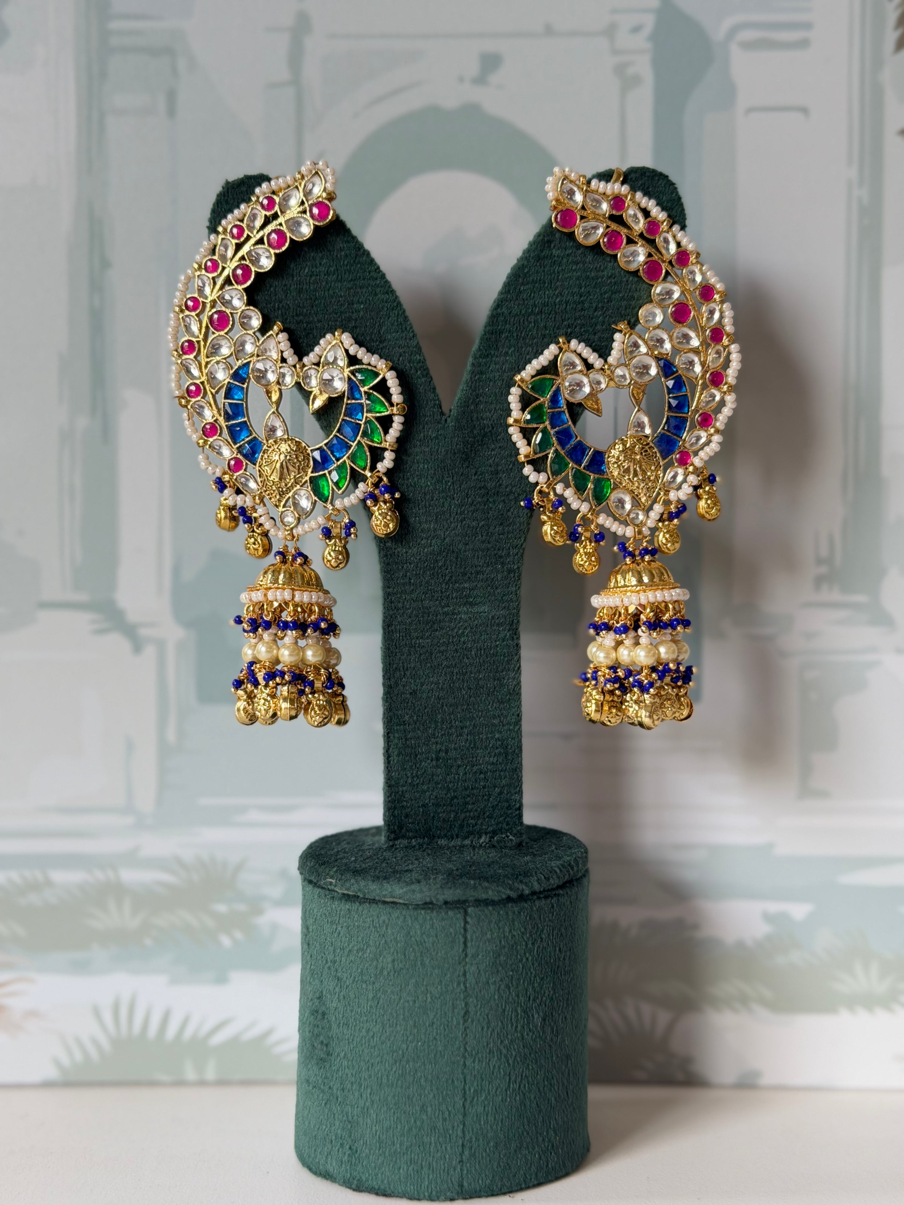 Gold Ear Pin Cuff | Handcrafted Statement Ear Ornament for Bridal and Festive Wear