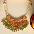 Devkanya Temple Peacock Heritage Necklace Set