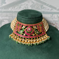 Rajeshwari Ruby Emerald Jadau Kundan Peacock Choker Set