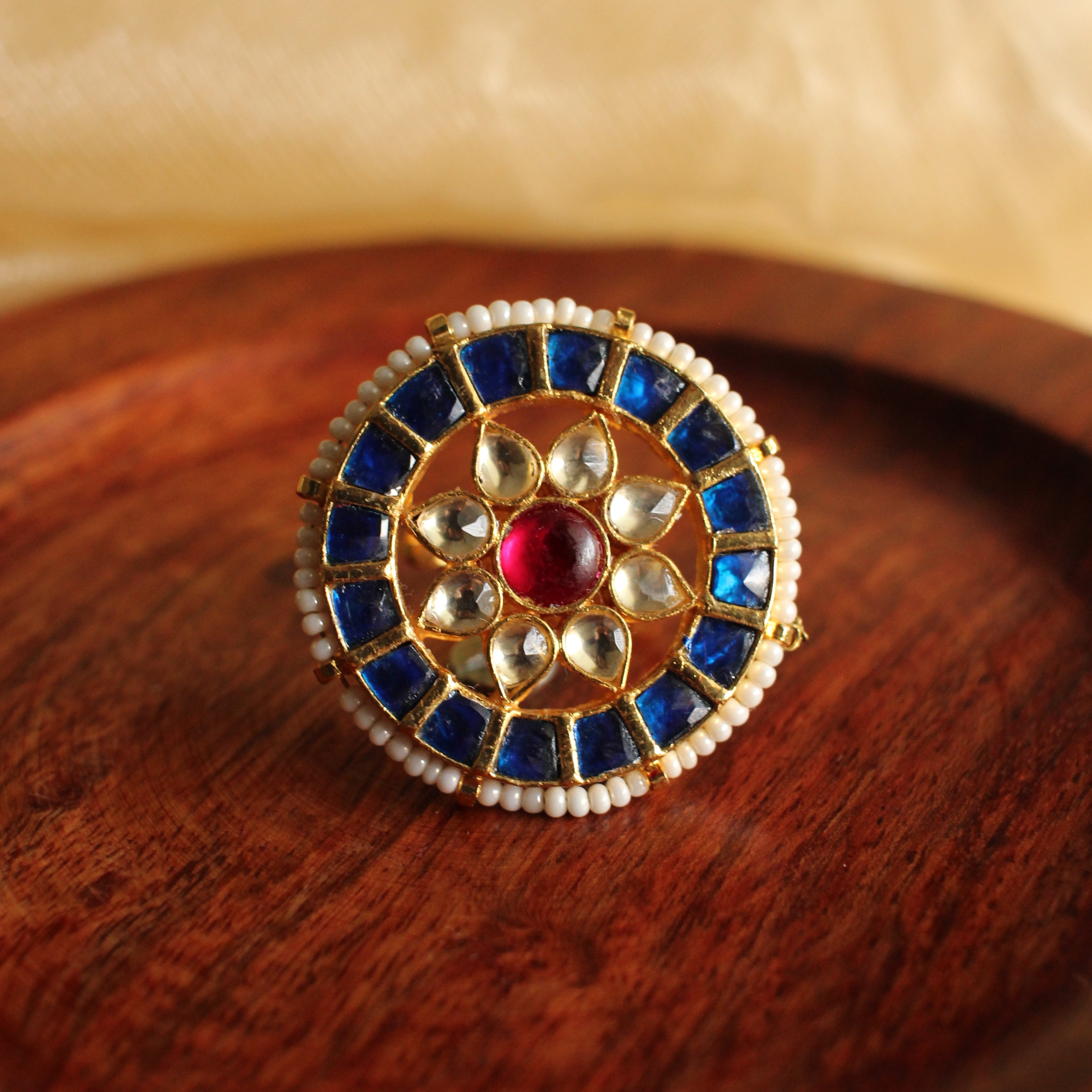 Neelam Kundan Chakra Ring