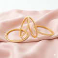 Pearl Edge Slim Bangle Set (4 pcs)