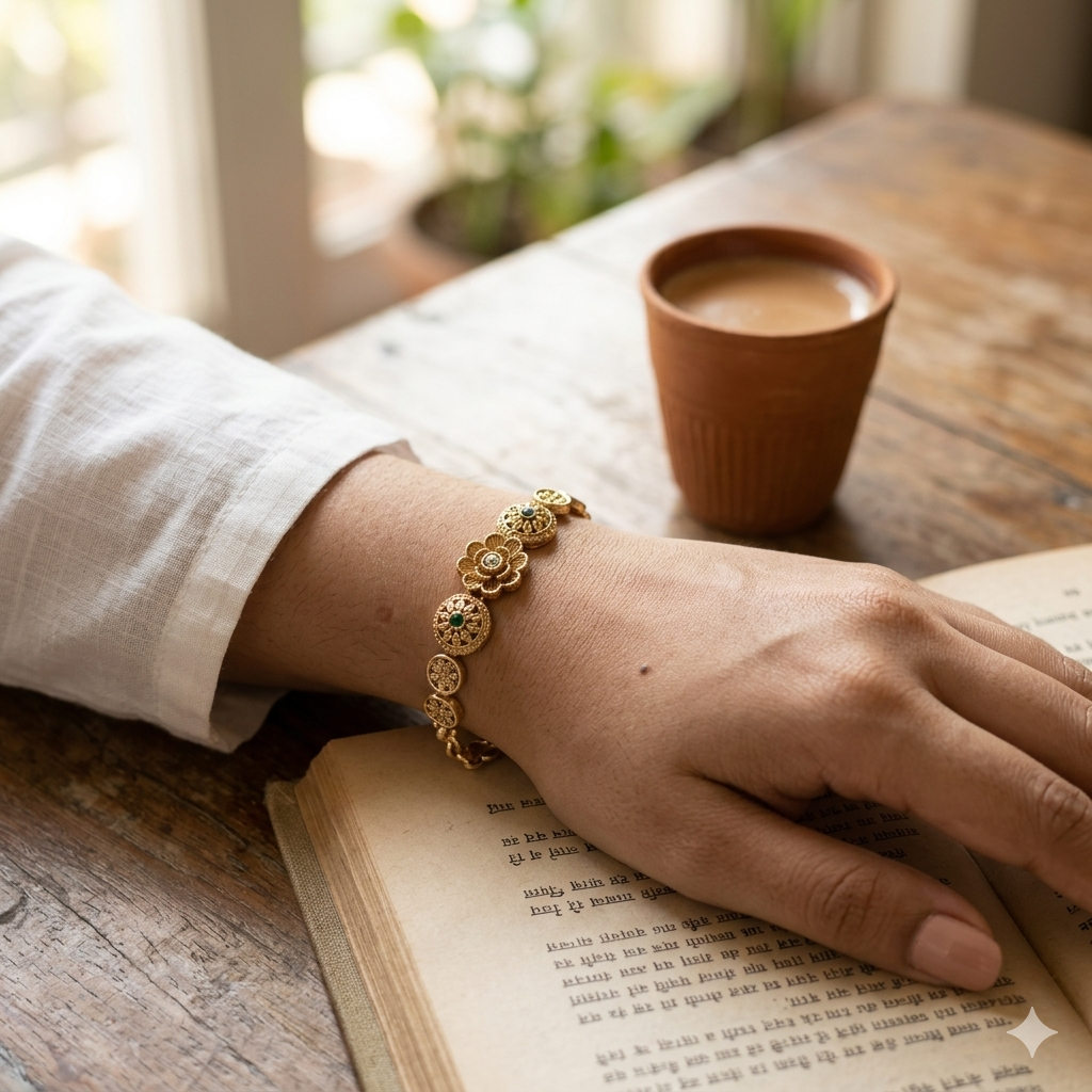 Rajwadi Coin Link Bracelet