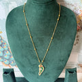 Multicolor Sparrow Jadau Pendant Gold-Tone Necklace