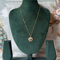 Multicolor Fish Jadau Pendant Gold-Tone Necklace