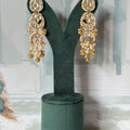 Pearl & Polki Statement Earrings | Handcrafted Kundan Drops with Pearl Tassels