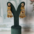 Antique Gold Elephant Kundan Earrings | Medallion with Ghungroo Fringe