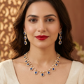 Maitri Seeded Jadau Pearl Choker Set | Pear Drop Necklace with Seed Pearl Halos