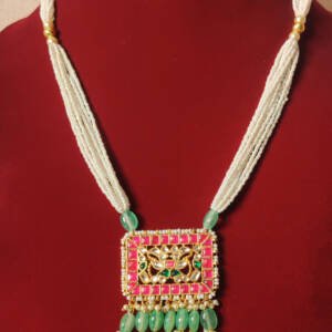 Royal Jadtar and Pearl long Necklace